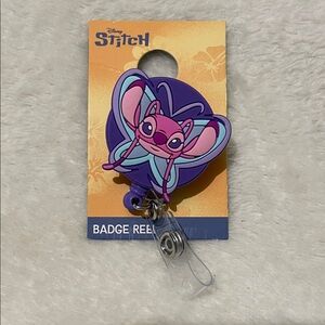 Disney Stitch Badge Reel with Pink and Purple Design